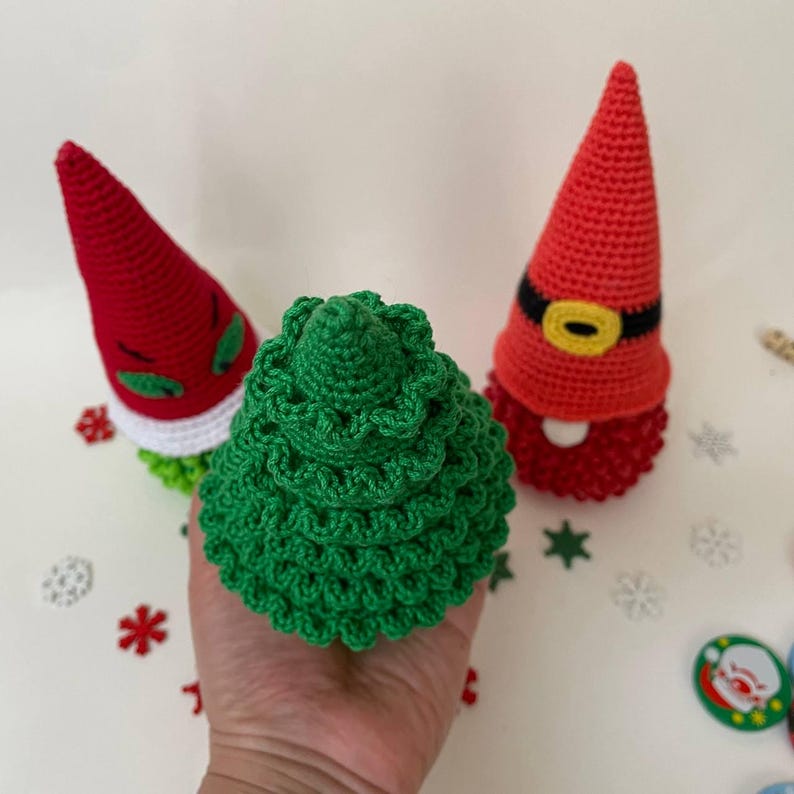 3 in 1 Beaded Christmas Gnome Crochet Pattern