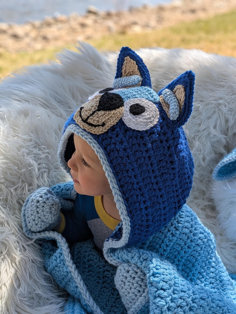 Bluey Hooded Blanket Crochet Pattern