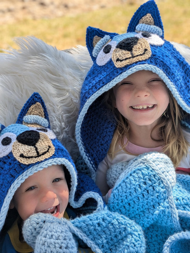 Bluey Hooded Blanket Crochet Pattern