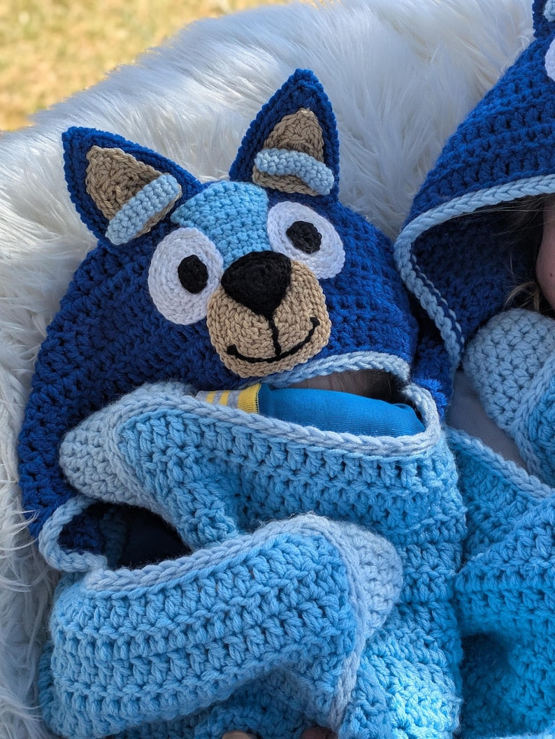 Bluey Hooded Blanket Crochet Pattern