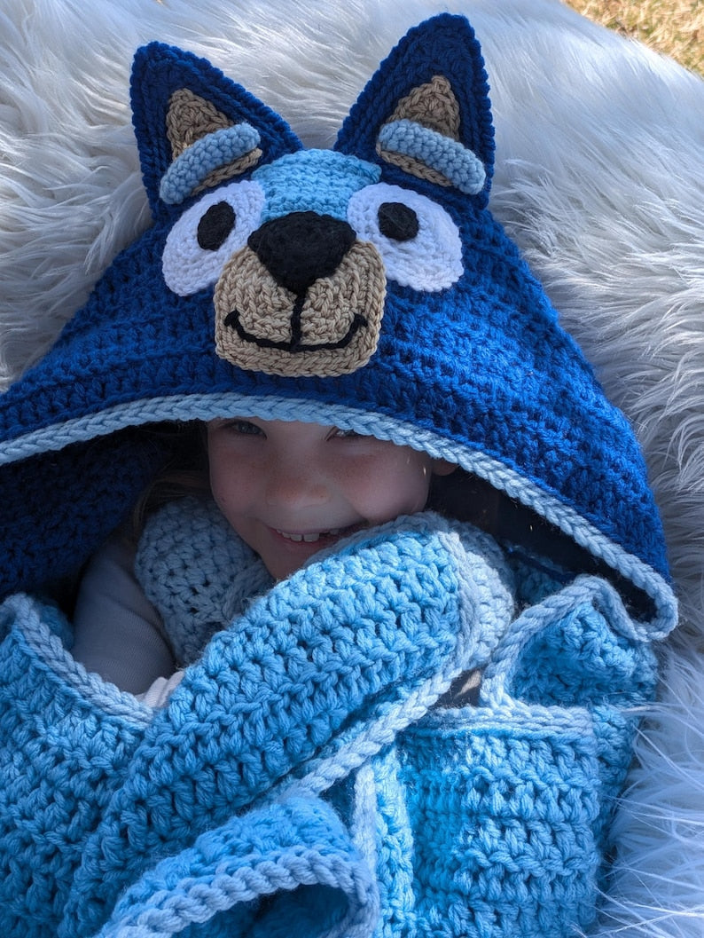 Bluey Hooded Blanket Crochet Pattern