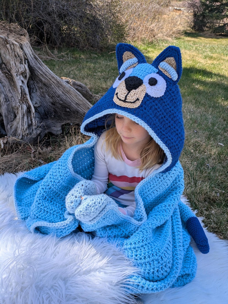 Bluey Hooded Blanket Crochet Pattern