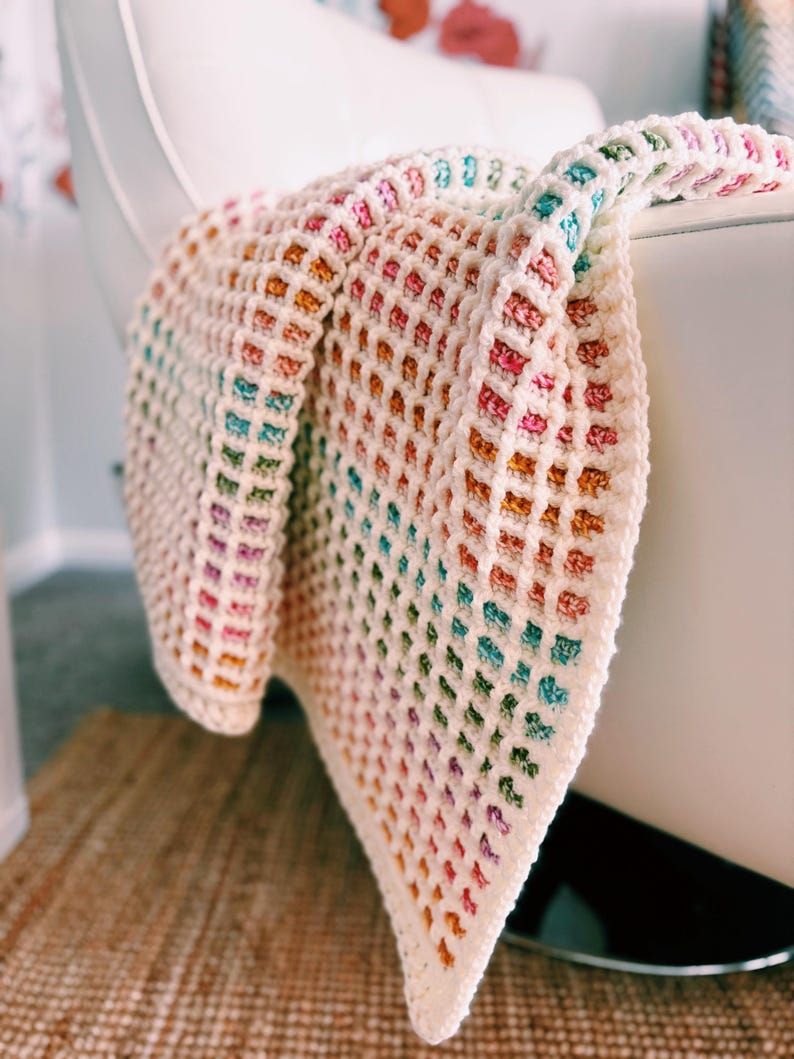 Waffle Blanket Crochet Pattern