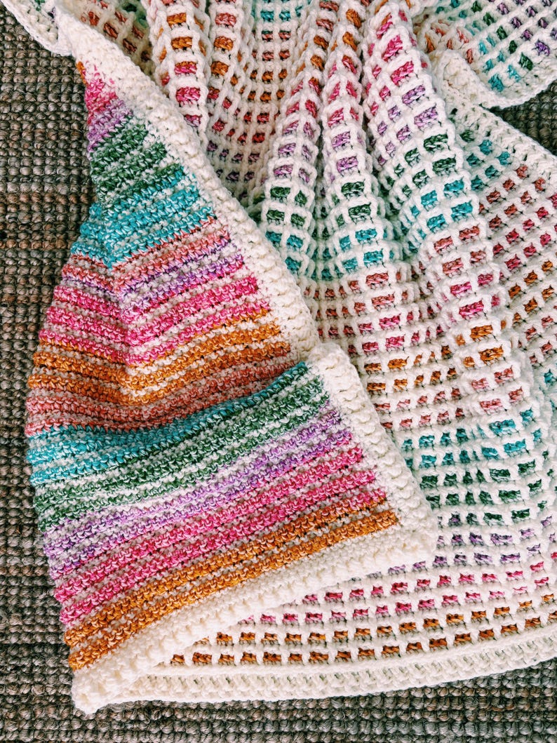 Waffle Blanket Crochet Pattern