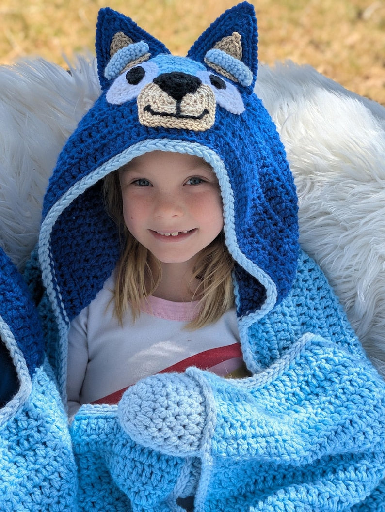 Bluey Hooded Blanket Crochet Pattern