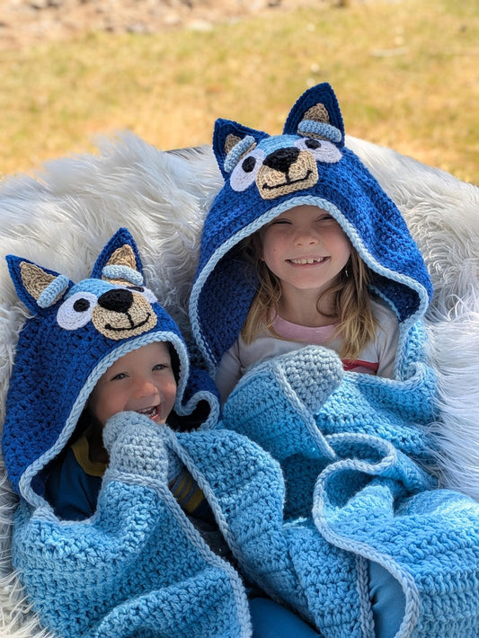 Bluey Hooded Blanket Crochet Pattern