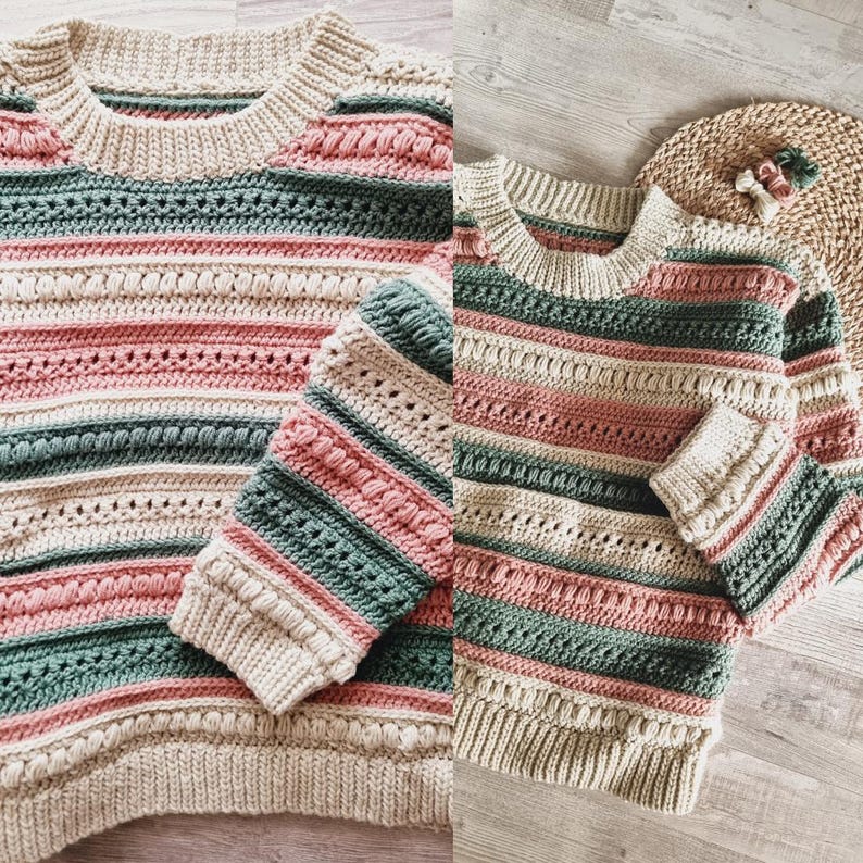 Textured Stripe Sweater Crochet Pattern