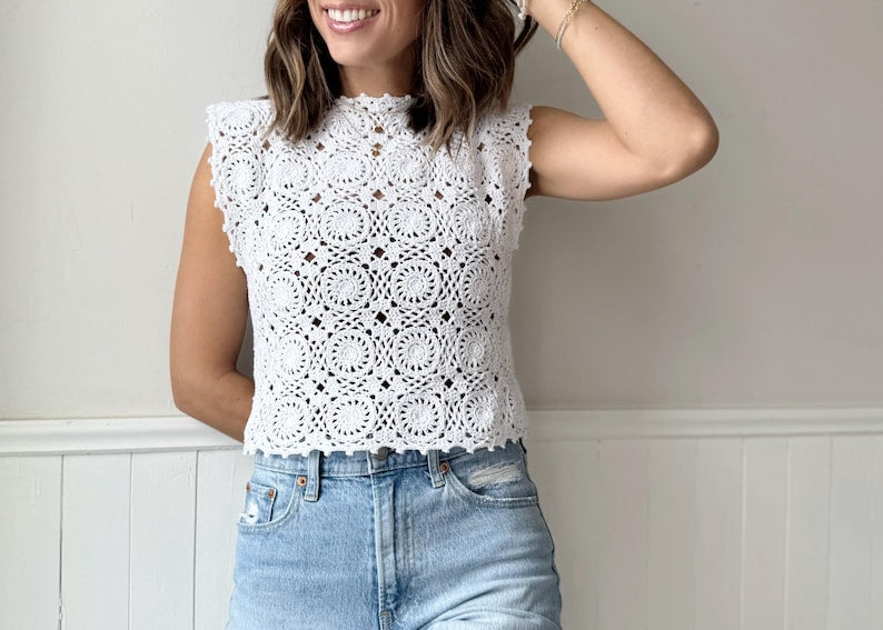 Granny Square Top Crochet Pattern