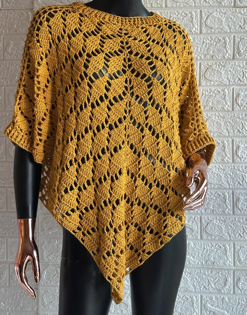 Leaf Poncho Crochet Pattern