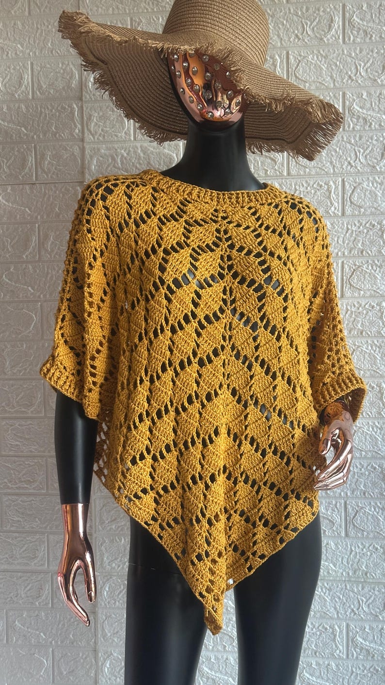 Leaf Poncho Crochet Pattern