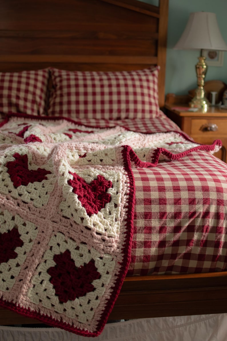 Heart Granny Square Blanket Crochet Pattern
