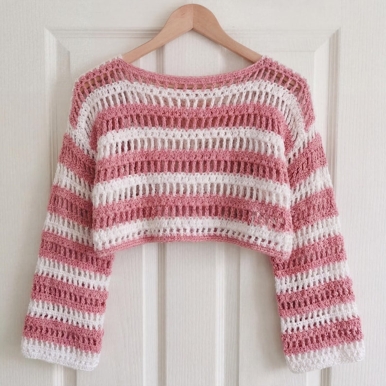 Striped Mesh Sweater Crochet Pattern
