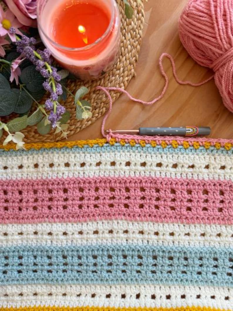 Easy Stripe Blanket Crochet Pattern