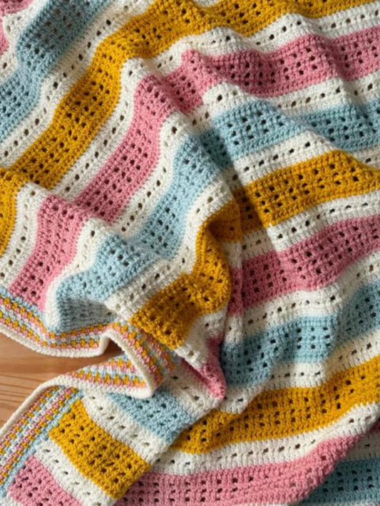 Easy Stripe Blanket Crochet Pattern