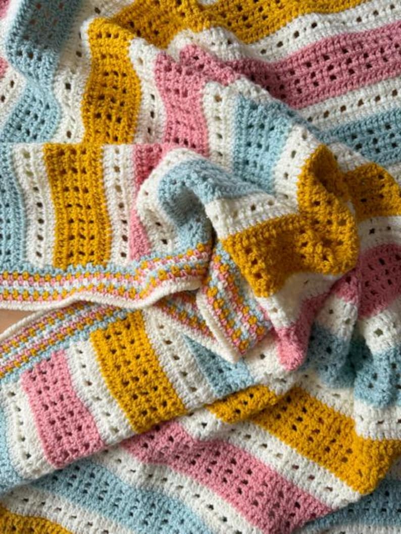 Easy Stripe Blanket Crochet Pattern