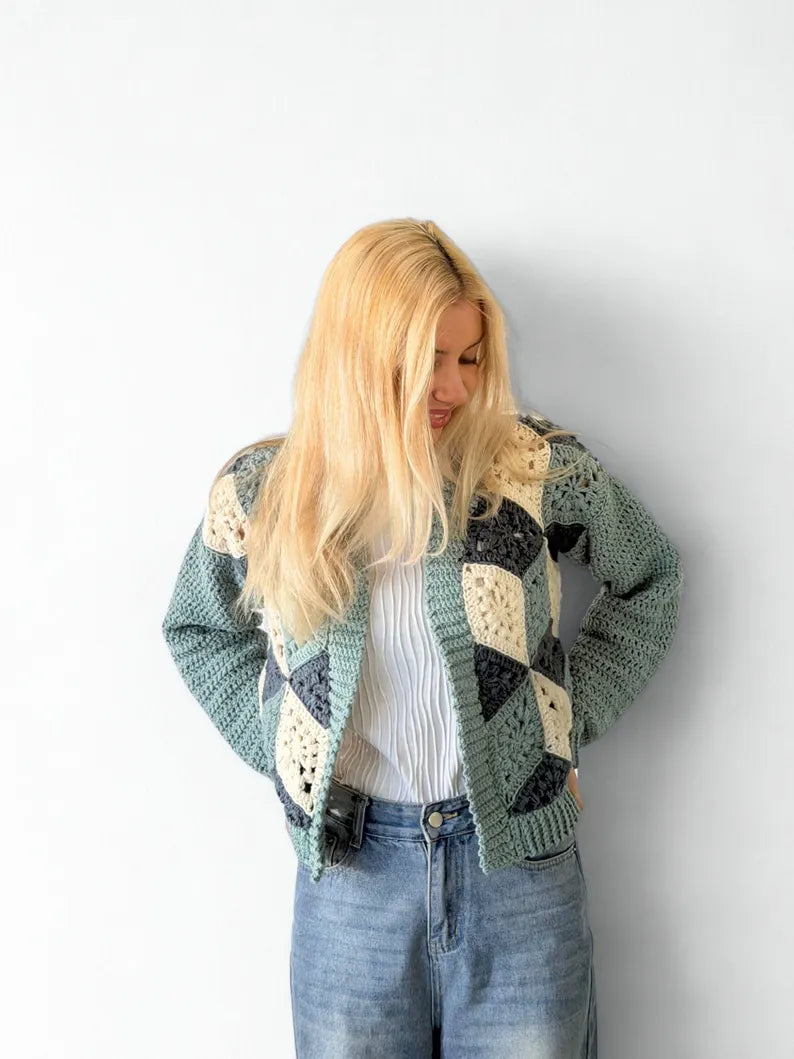 3D Cube Cardigan Crochet Pattern