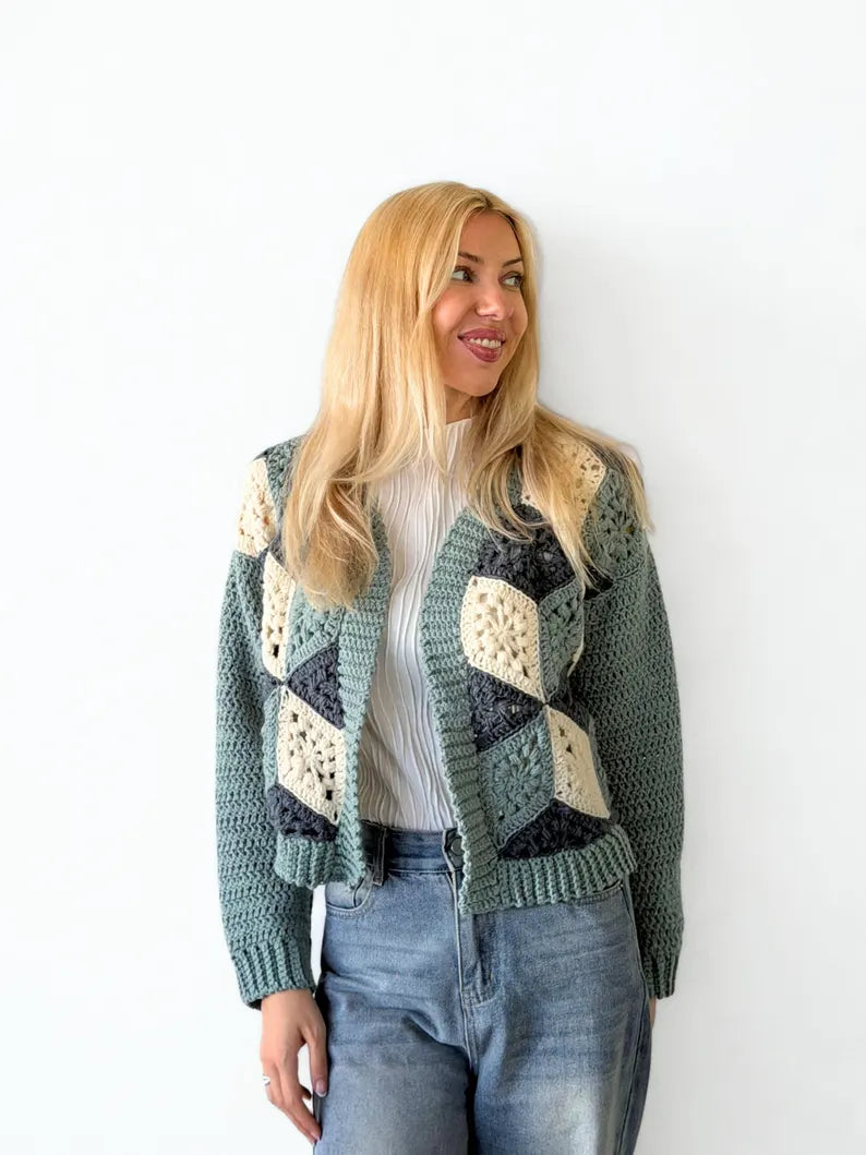 3D Cube Cardigan Crochet Pattern
