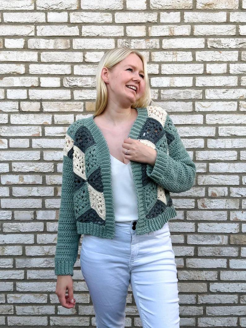 3D Cube Cardigan Crochet Pattern