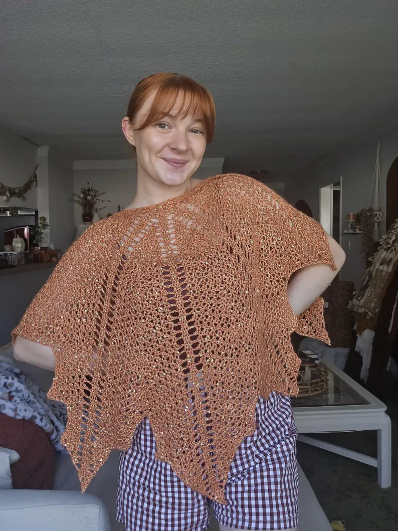 Autumn Leaf Poncho Crochet Pattern