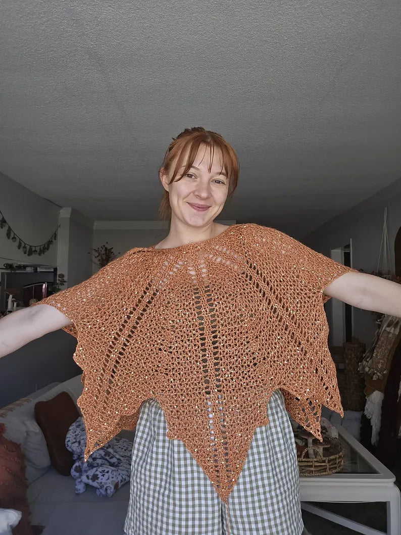 Autumn Leaf Poncho Crochet Pattern