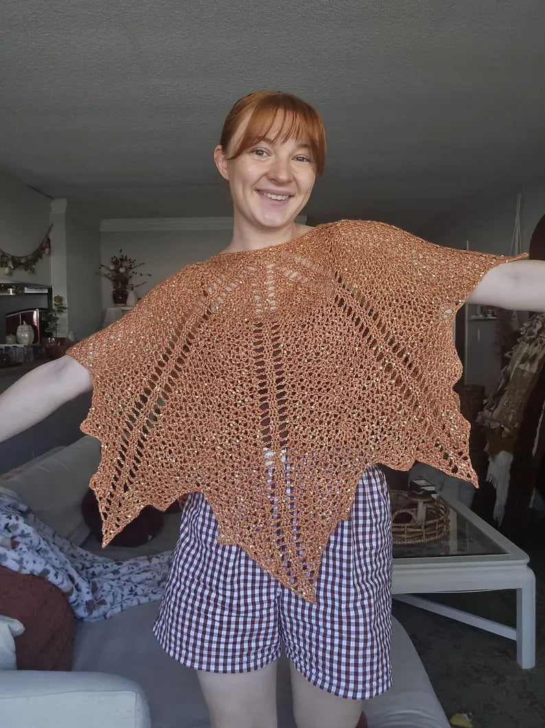 Autumn Leaf Poncho Crochet Pattern