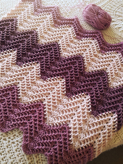 Reversible Waffle Blanket Crochet Pattern