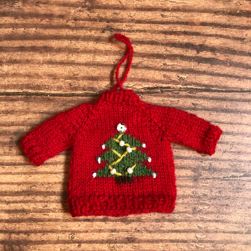 Sweater Tree Ornament Knitting Pattern